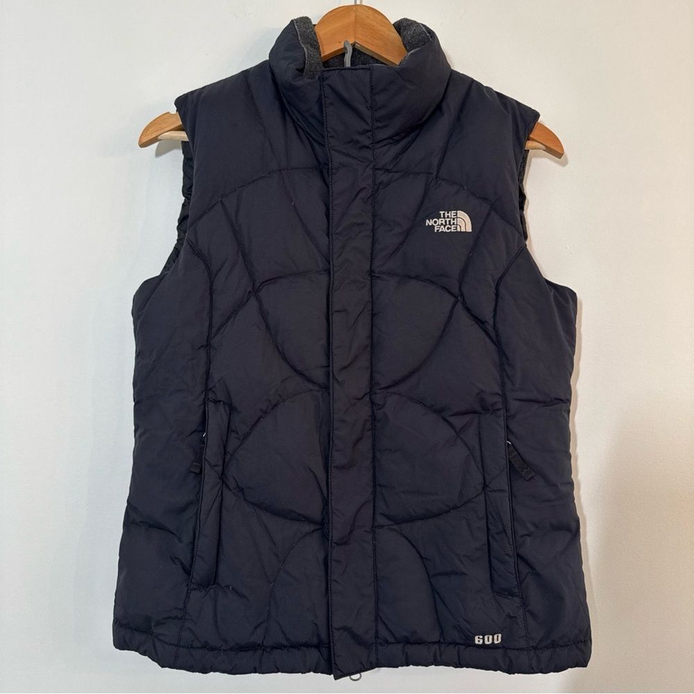 THE NORTH FACE Vest Womens M Black 600 Goose Down Quilted Puffer Full Zip Hike